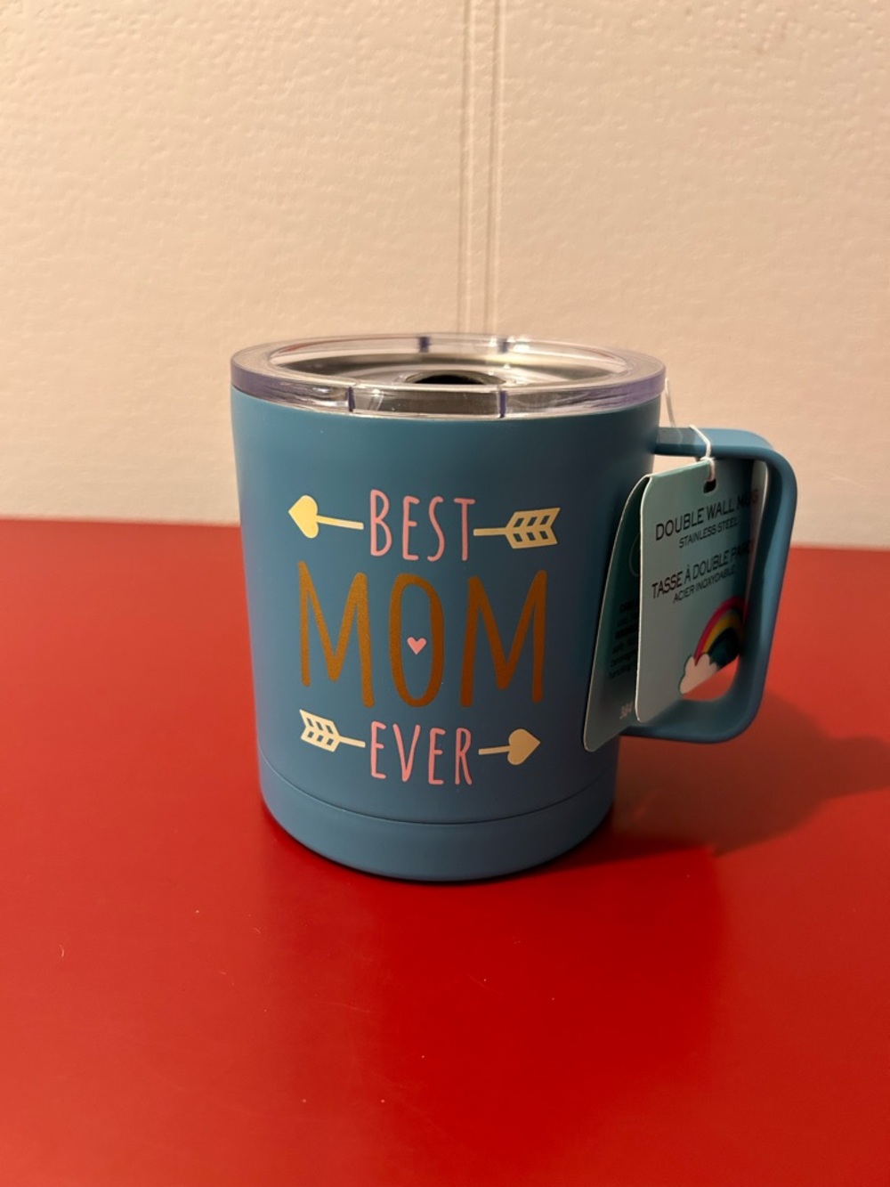 “Best Mom Ever” Blue Insulated Travel Mug